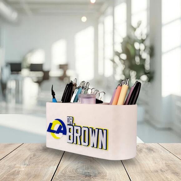 Personalized Los Angeles Rams Desk Organizer, Custom Rams Gifts - Picture 9 of 10